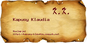 Kapusy Klaudia névjegykártya